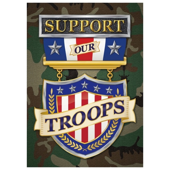 Other - Garden Flag- New- Support Our Troops Military USA